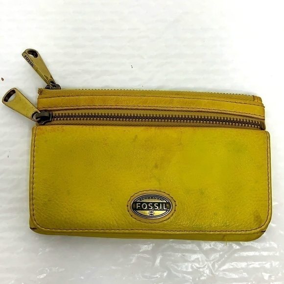 Fossil Emory Wallet /Clutch, sunny Yellow leather - Picture 1 of 8